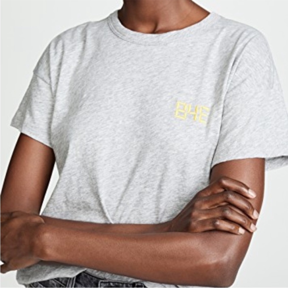 RAG & BONE “BYE" Pima Cotton T-Shirt in Heather Grey Sz M Like New Boxy Relaxed